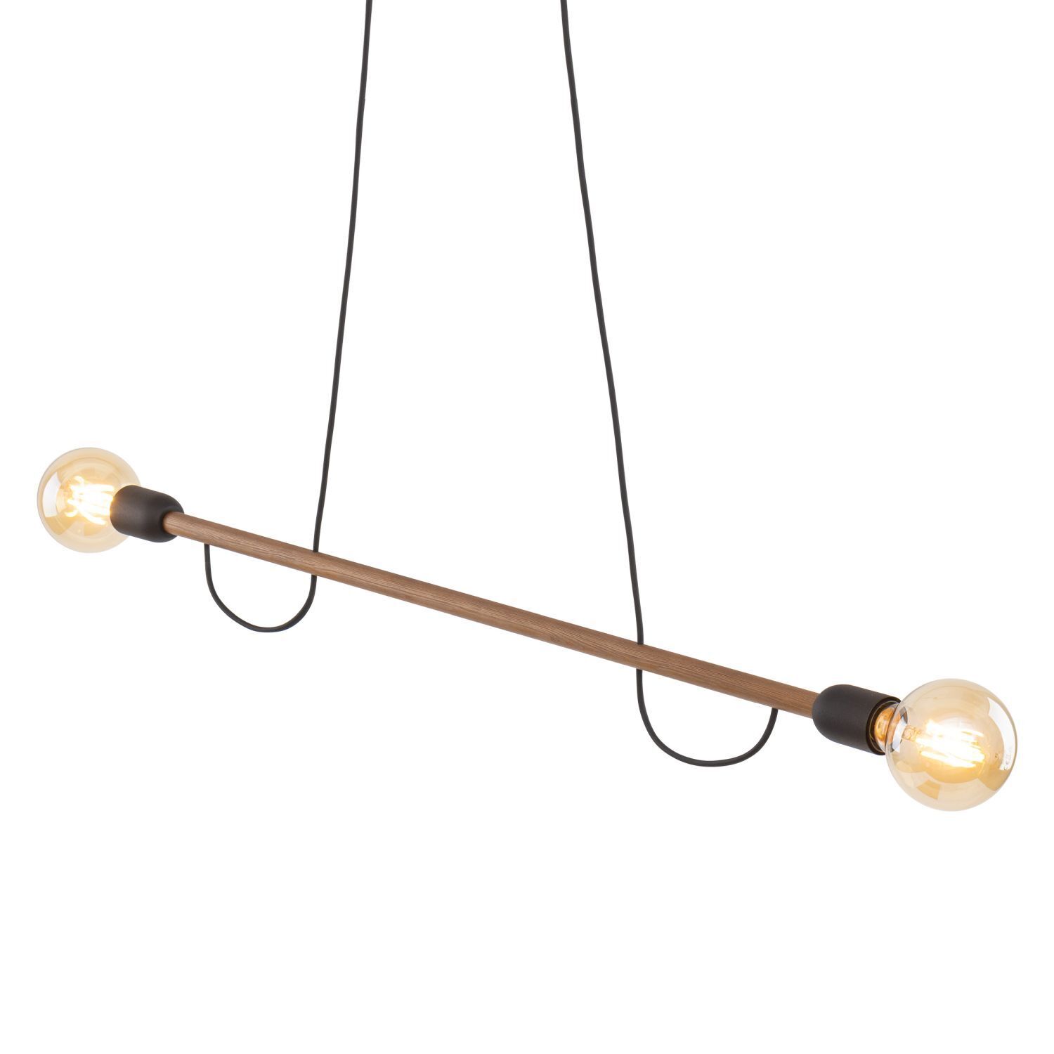 Lampe à suspendre bois métal 93 cm de long H : max. 160 cm 2x E27 Lampe, Bogen, Waffe, Kronleuchter