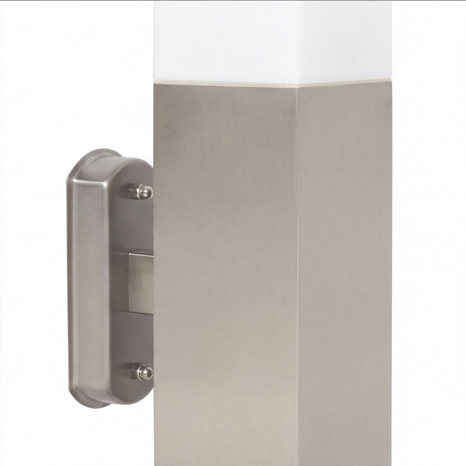 le51403-wandlampe-aussen-modern-e27-ip44-silber-04 stahl, wandhalter, lampenpfosten, stahlpfosten, befestigung
