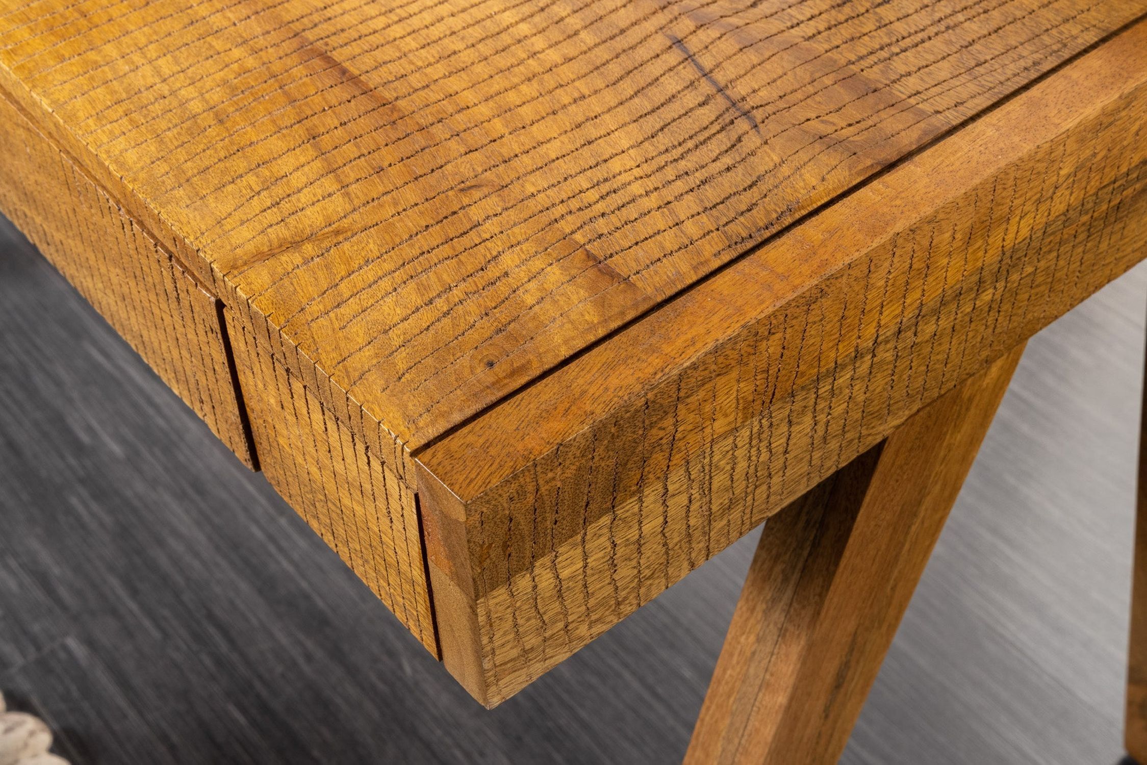 Bureau avec tiroir en bois de manguier naturel 120x86 cm Hartholz, Holz, Gebeiztes Holz, Innenarchitektur, Tabelle