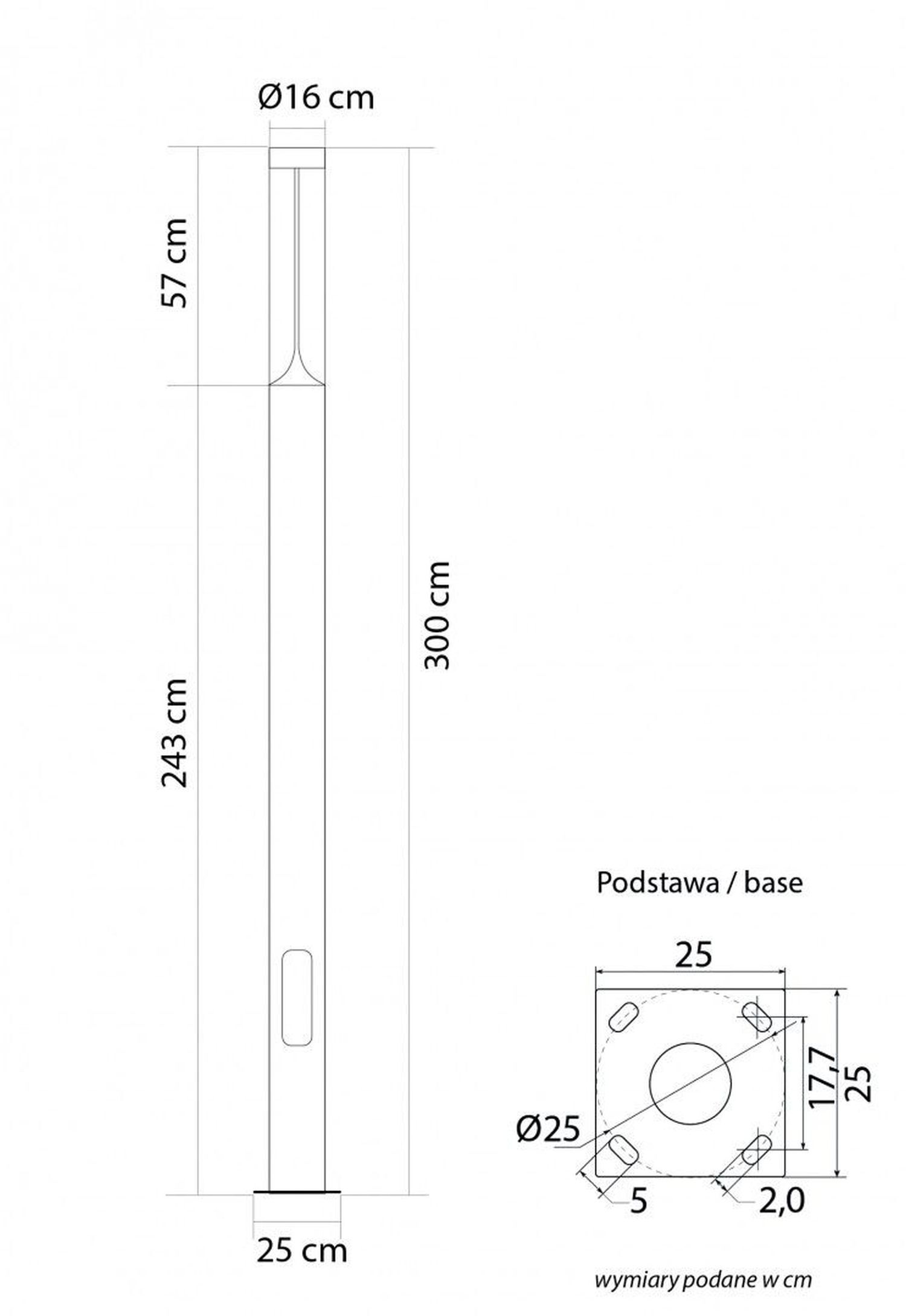 Luminaire d'extérieur à LED gris foncé en aluminium IP65 3000 cm XXL