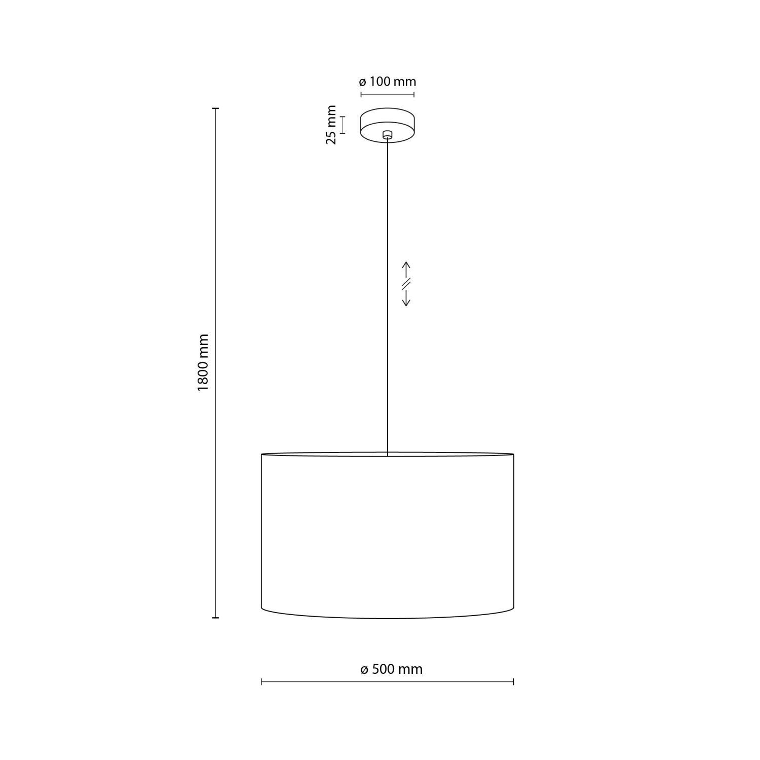 Lampe à suspendre Noir Ø 50 cm H : max. 180 cm E27 Tissu