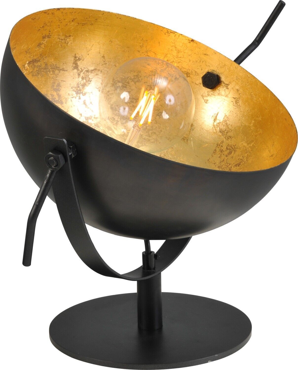 Schreibtischleuchte Grau Metall Gold Ø40cm LARINO Beleuchtung, Lampe