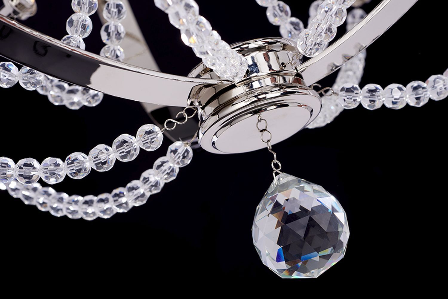 Lampe à suspendre acier Ø46cm en nickel ajustable Leuchter, Lampe, Deckenventilator, Elektrisches Gerät, Halskette