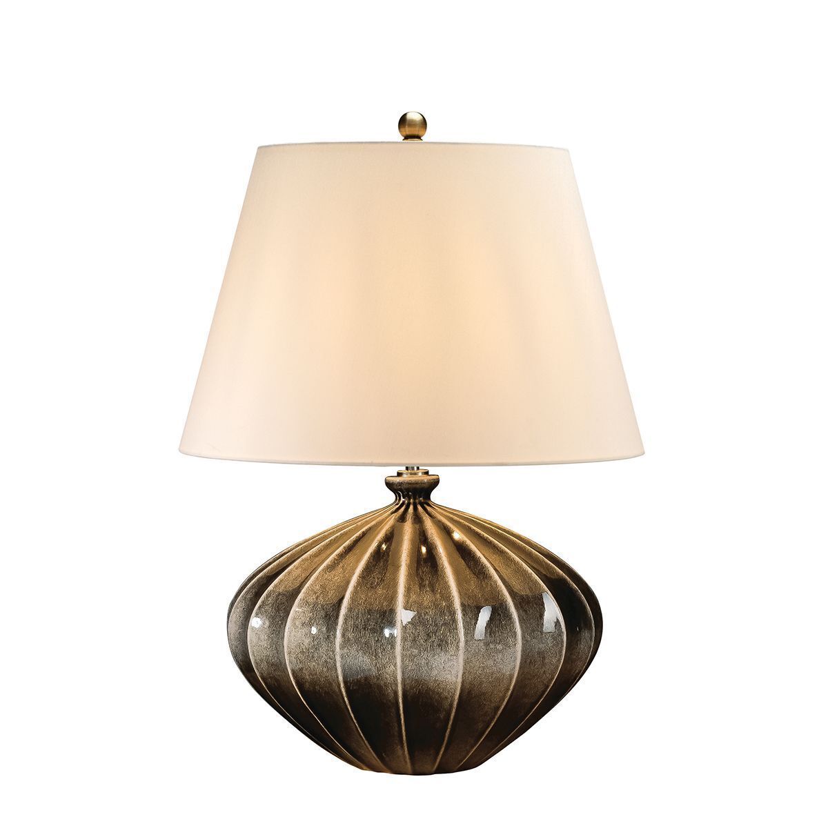 Wohnliche Tischleuchte Keramik 63 cm Retro Nachttisch Lampe, Tischlampe, Lampenschirm