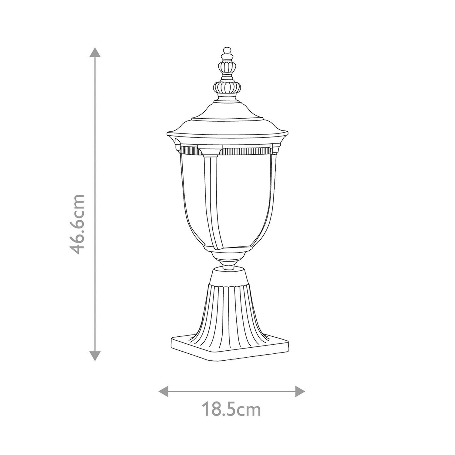 Lampe de socle jardin IP44 46,6 cm de haut Rustique en bronze