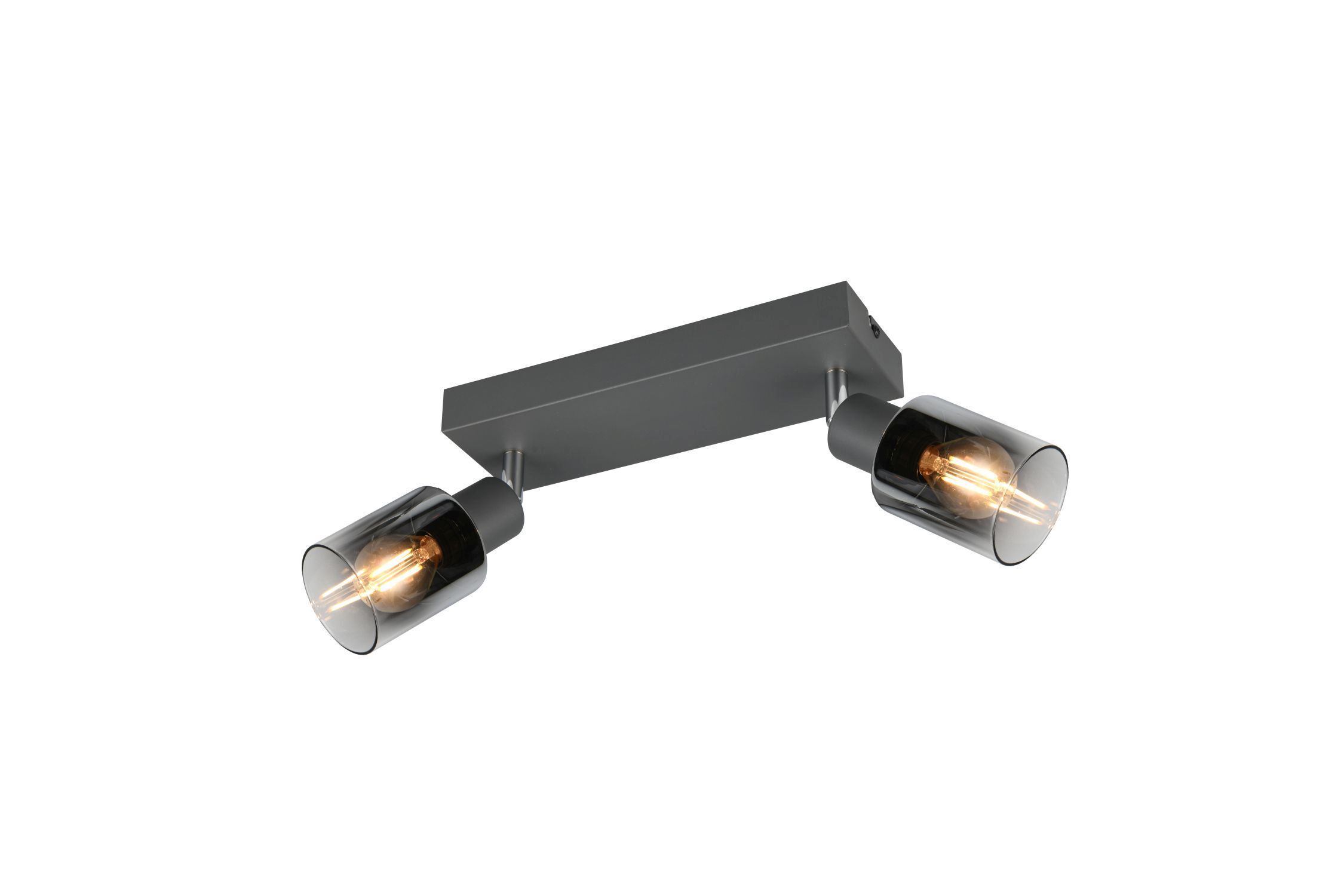 Flexibler Deckenstrahler Rauchglas Metall E14 T:27,5 cm Beleuchtung