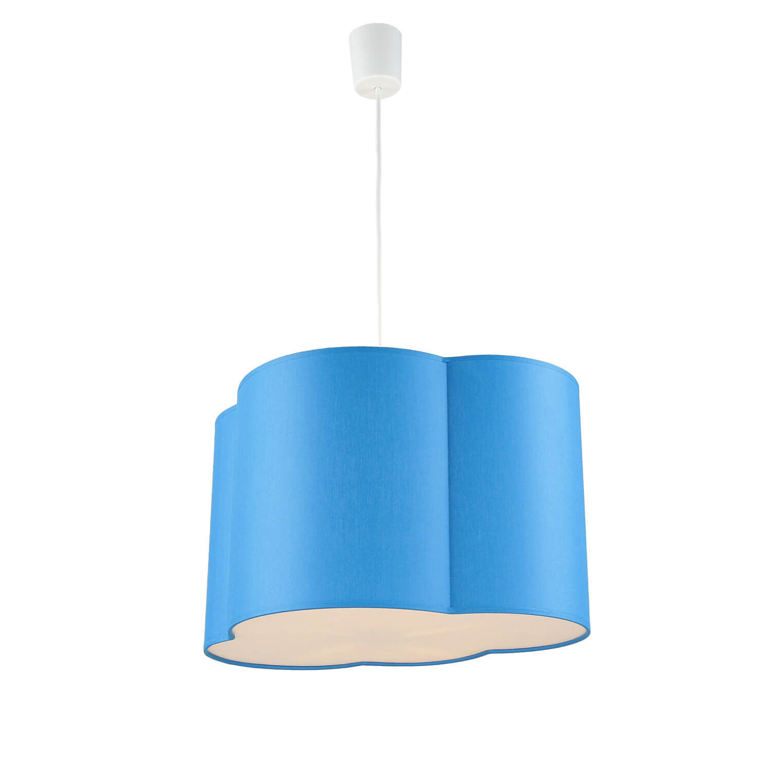 Lampe à suspendre Enfants Métal Tissu E27 Blanc Bleu Lampe, Deckenleuchte
