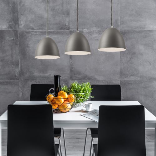 Suspension Argent Métal 3-flmg Rétro Table de salle à manger Esszimmer, Esstisch, Tisch, Beleuchtung, Lampe