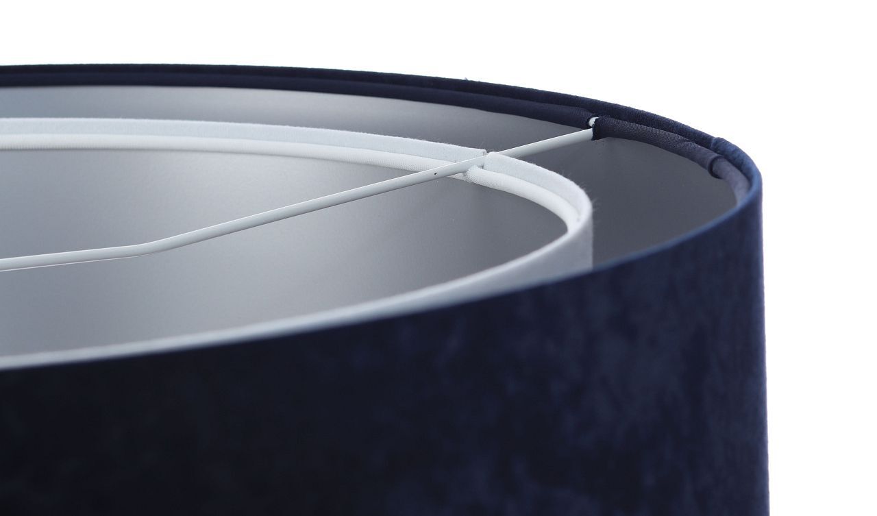 Lampe à suspendre tissu abat-jour Ø 50 cm E27 en bleu blanc argenté