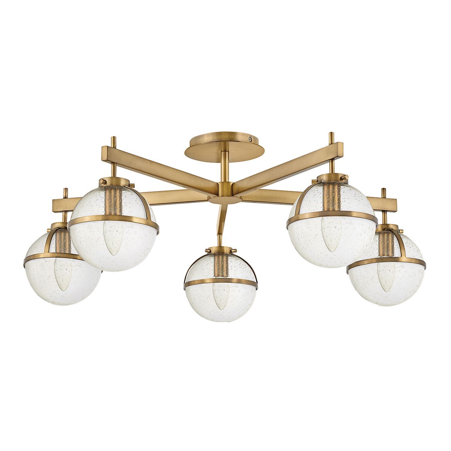 Lampe de salle de bain plafond verre métal E14 IP44 largeur 81,3 cm