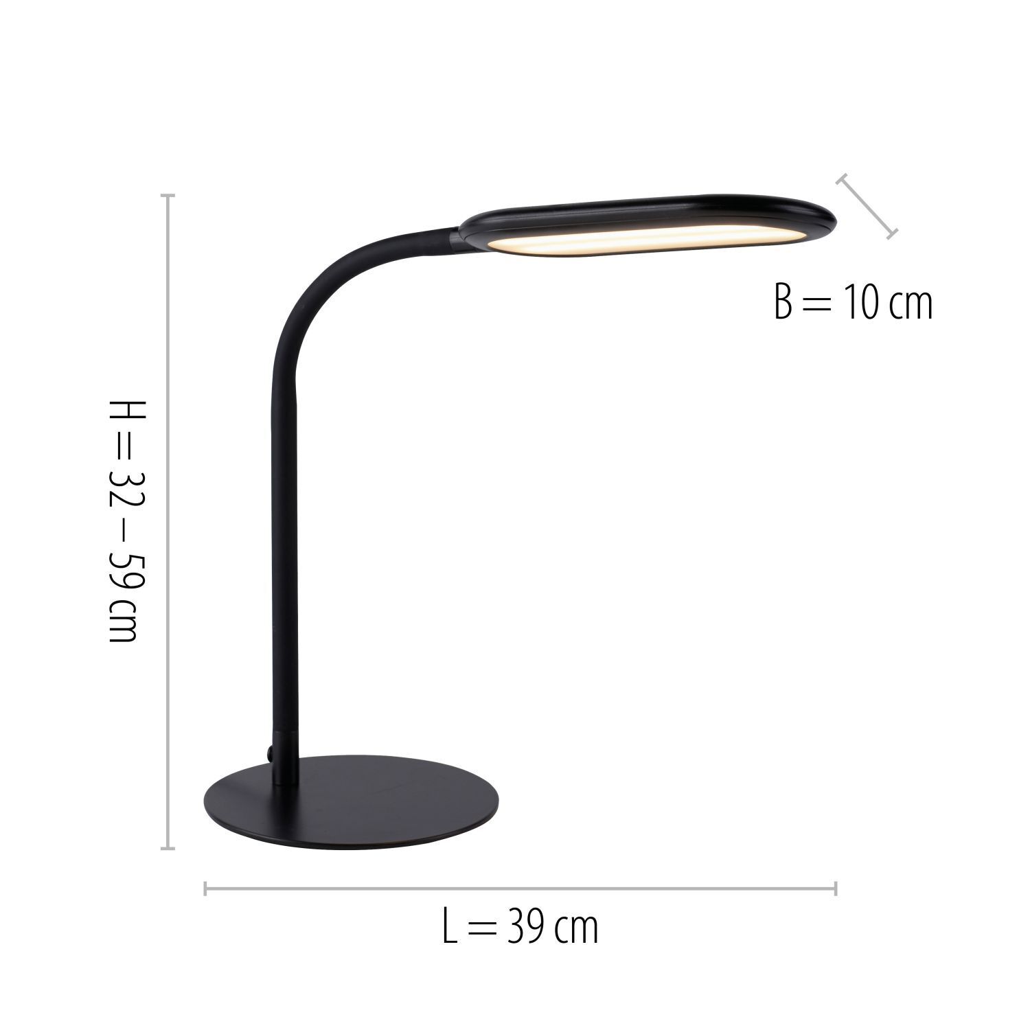 Lampe de table LED flexible noire 3000-6000 K 7 W intensité lumineuse variable Lampe