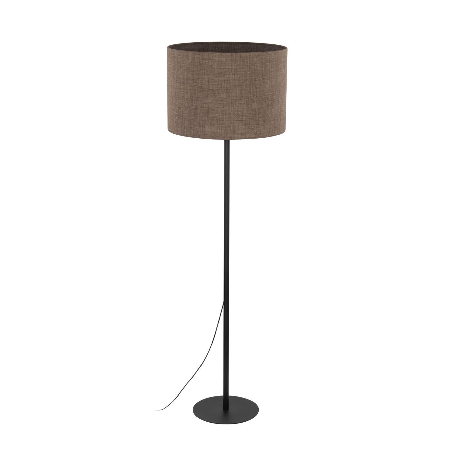 Lampadaire Moderne 165 cm Métal Jute E27 Noir Marron Lampe, Lampenschirm
