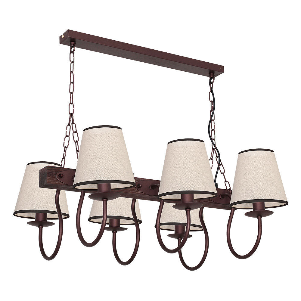 Pendelleuchte E14 rustikal in Beige Lampe, Kronleuchter, Leuchte