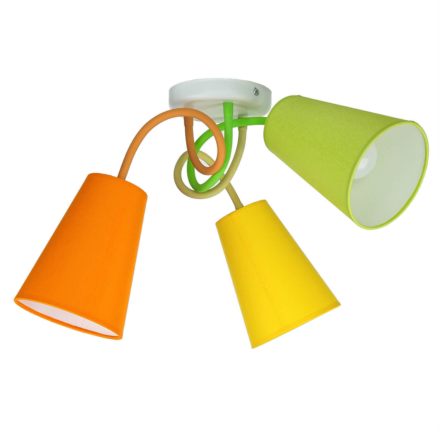 Plafonnier coloré 3-flmg Orange Jaune Vert flexible