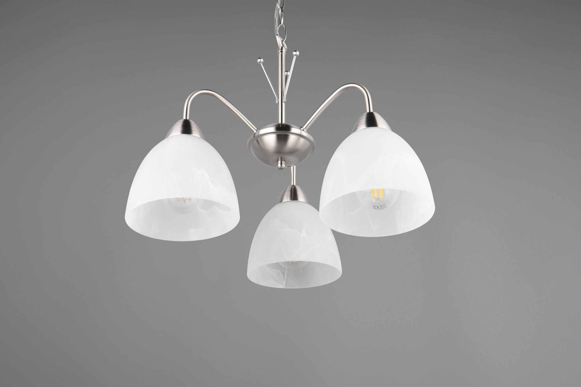 Blendarme Suspension Métal Verre Nickel Blanc E27 Leuchter, Lampe, Leuchte