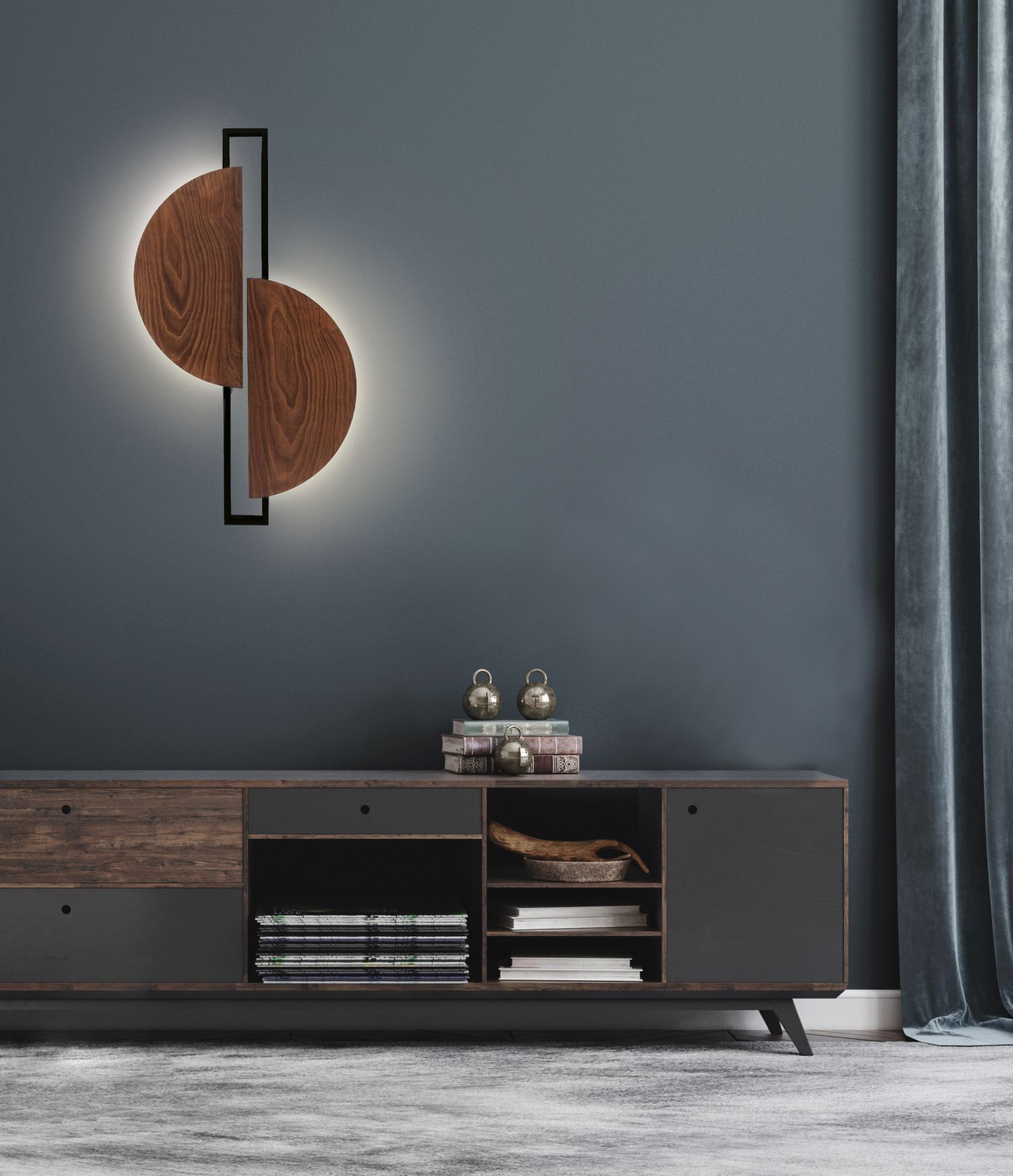 Applique LED 3000 K 340 lm noir bois indirect décoratif
