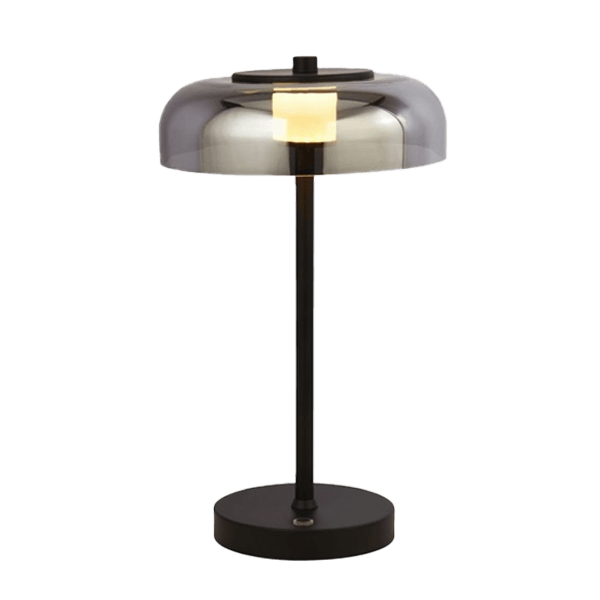 Touch Lampen Tischlampe, Schreibtischlampe, Glasschirm, Metallstiel, schwarz/bronze