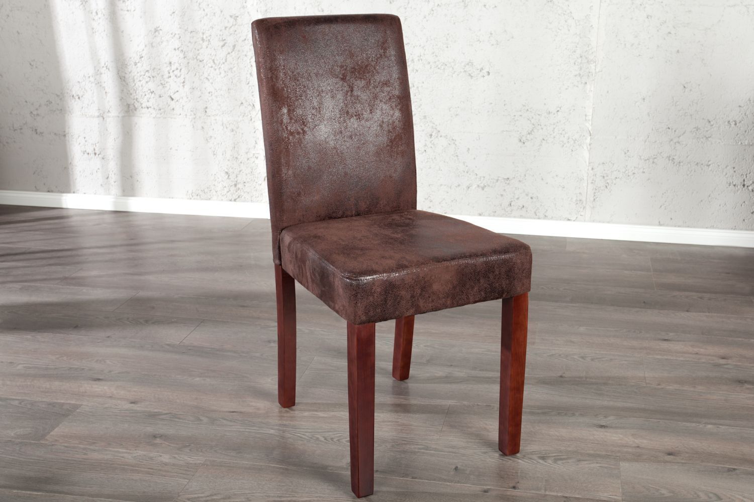 Chaise de salle à manger Microfibre bois 50 cm en marron café Holz, Mobiliar, Stuhl, Hartholz