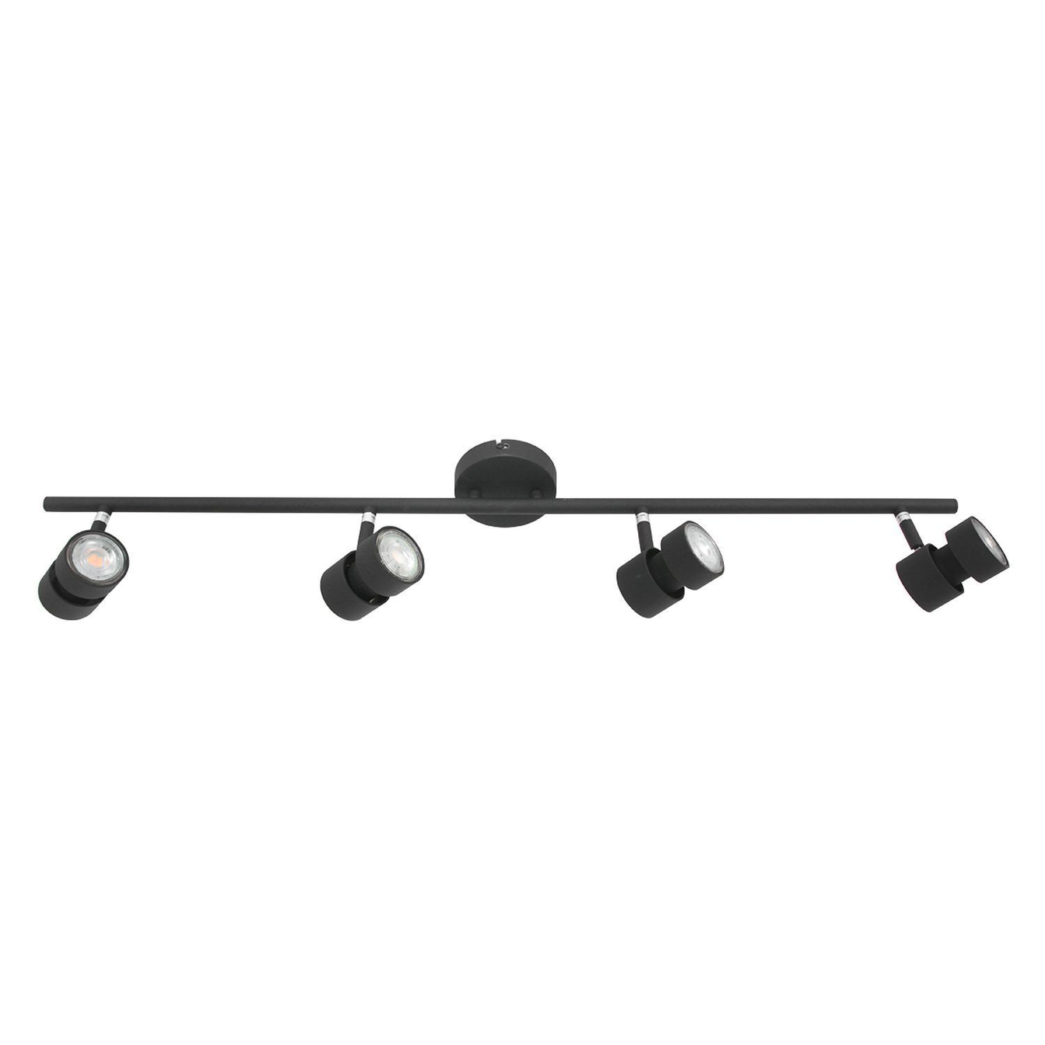 Spot de plafond noir 4-flmg 90 cm incl. GU10 flexible