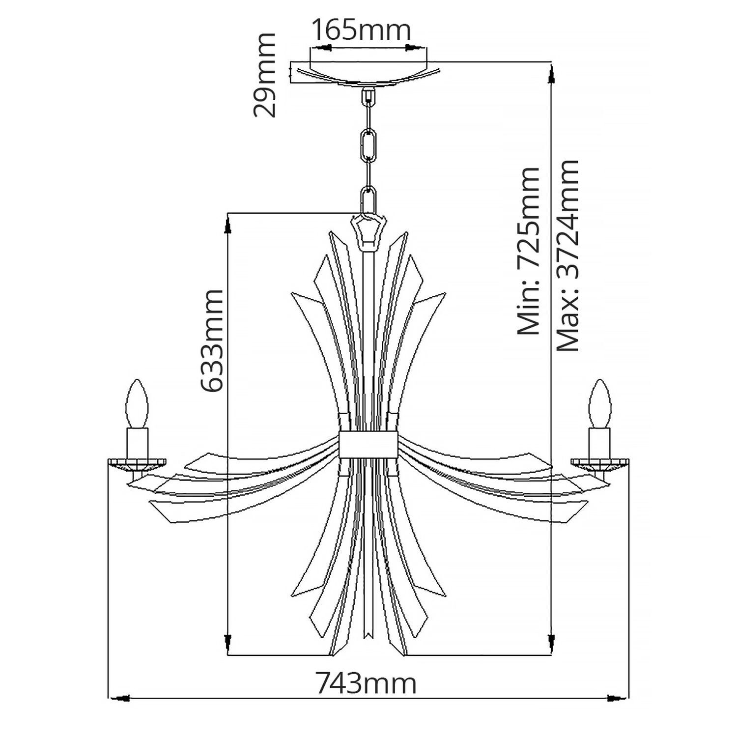 Lustre or bruni Ø 74,3 cm en métal cristal