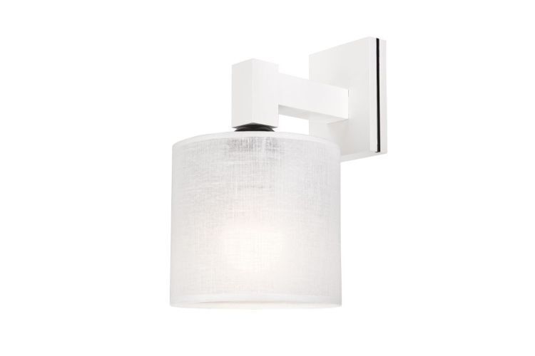 Applique murale Lampe d'intérieur Blanc Tissu Métal brillant