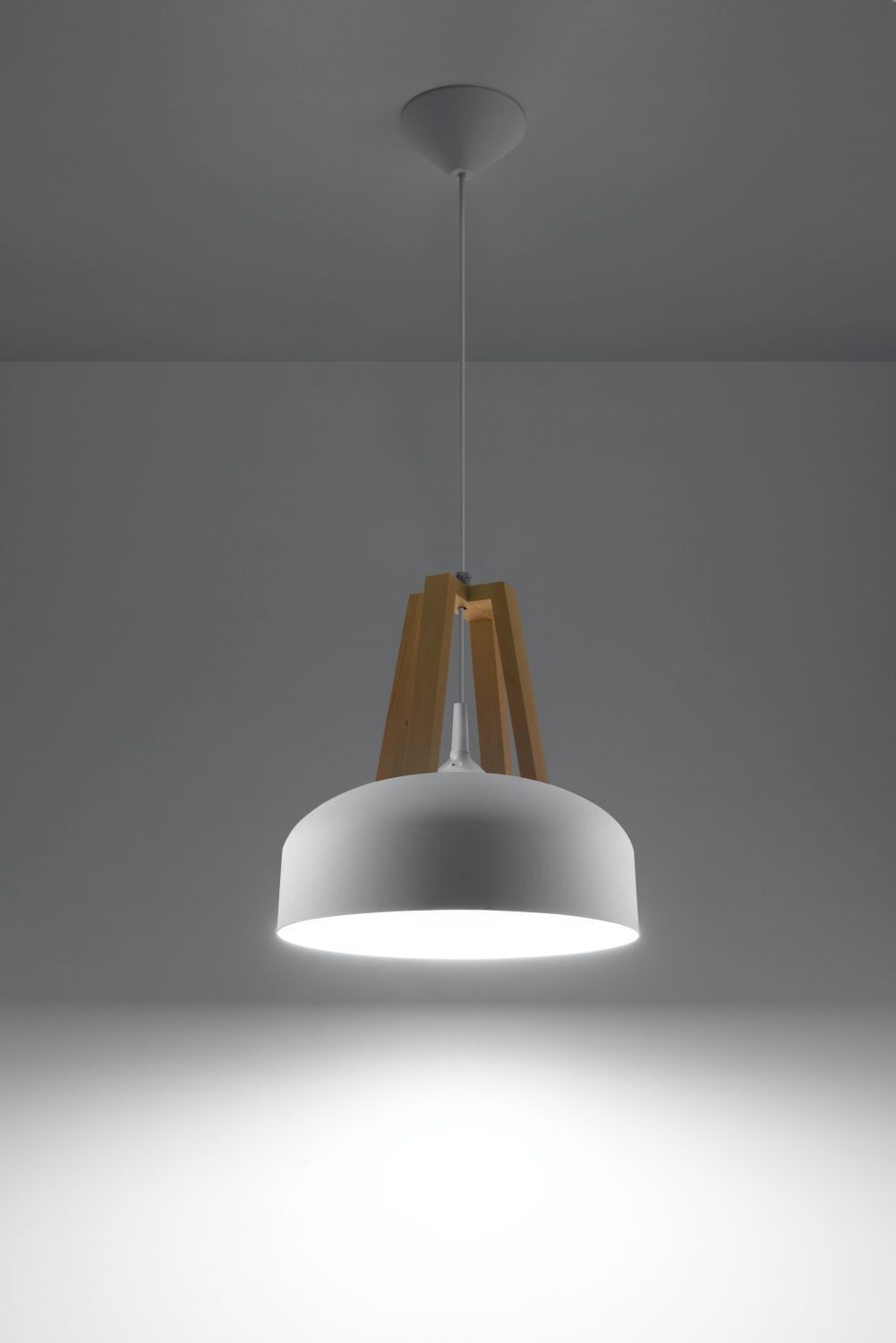 Suspension Blanc Ø30cm rond Rétro polyvalent MANILIA