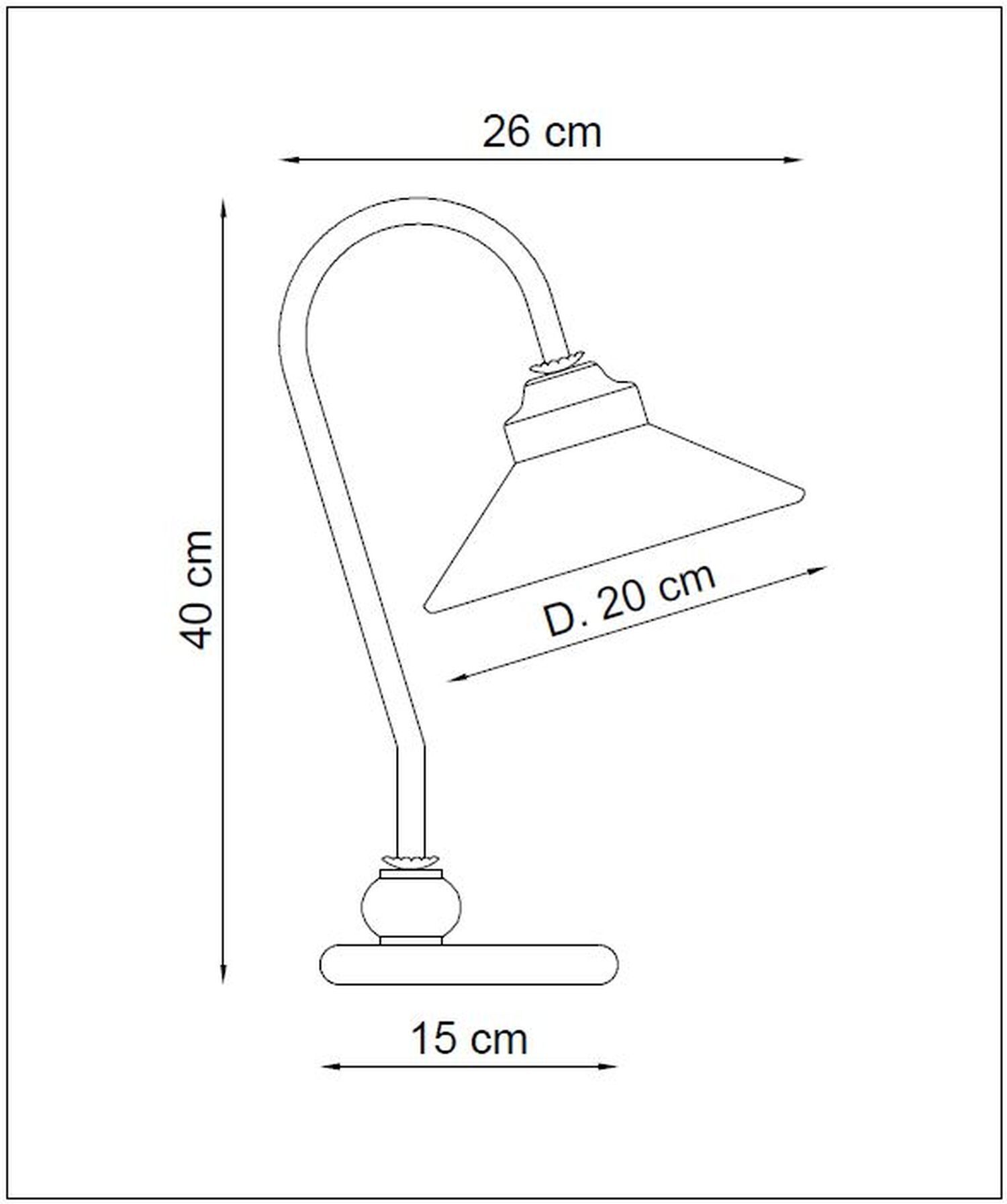 Tischlampe Keramik Metall E27 B: 20 cm 36 cm hoch Lampe