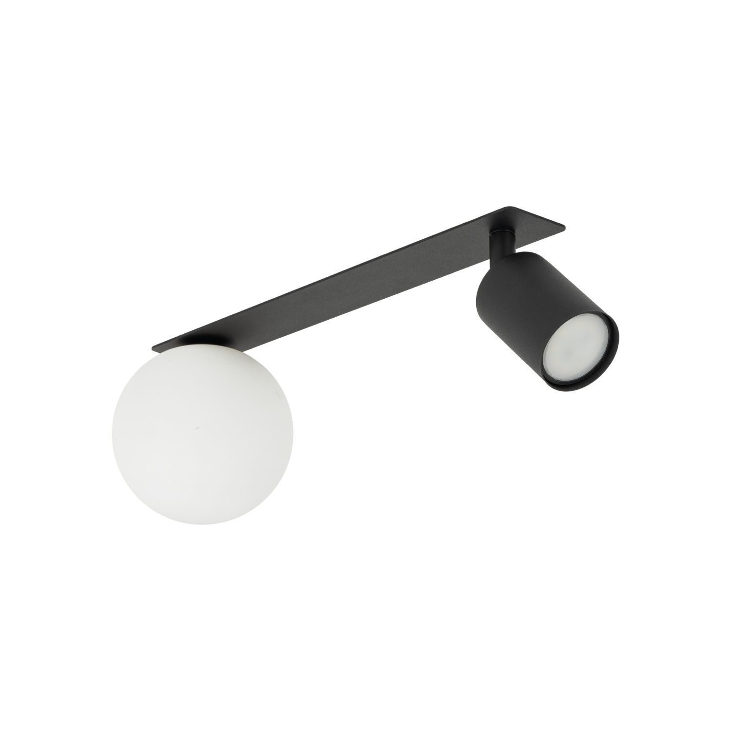 Deckenspot flexibel Glas Metall Schwarz 43 cm GU10 Glas