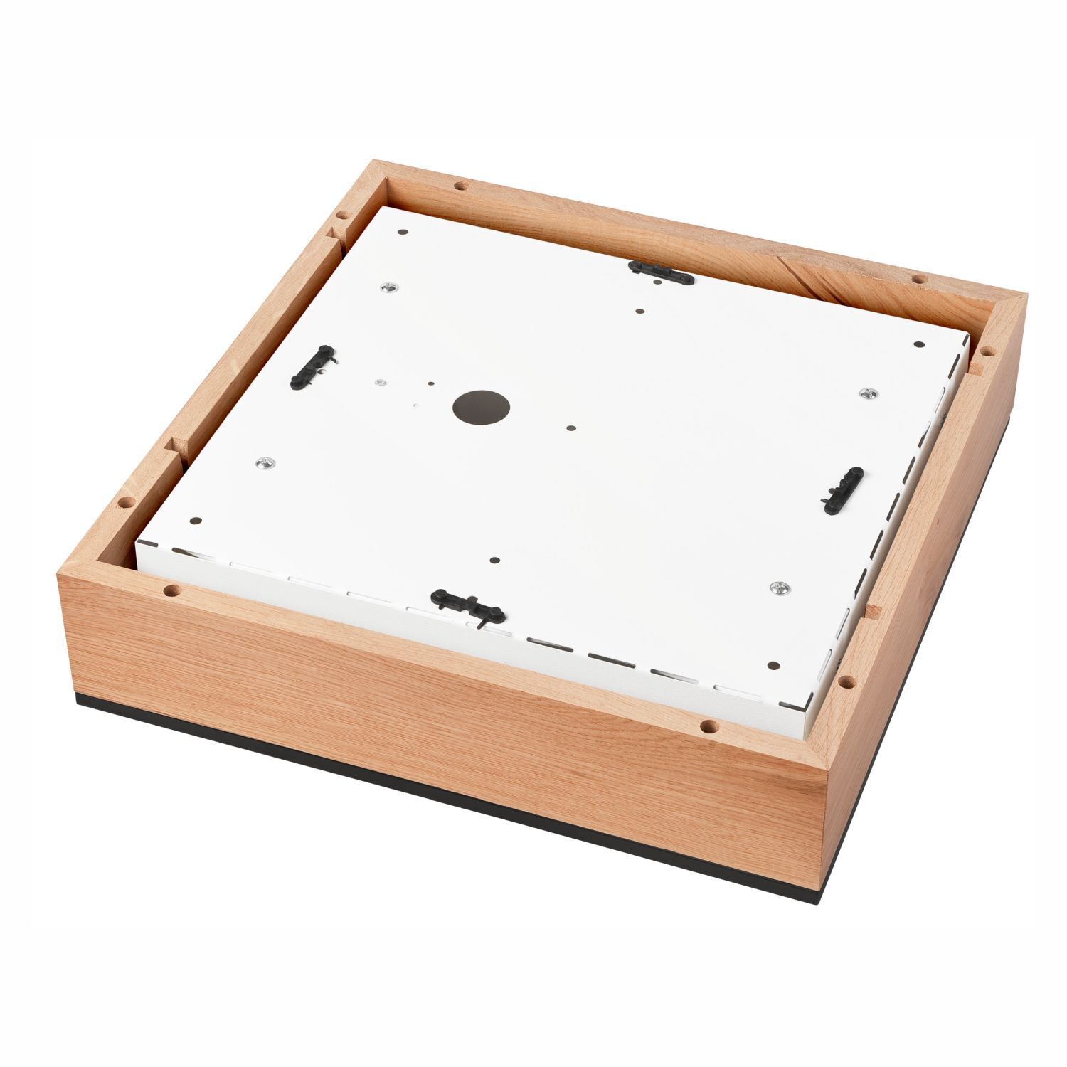 Plafonnier bois L : 39 cm petit carré en chêne 4x E27 Schublade, Mobiliar, Sperrholz, Kiste, Whirlpool-Badewanne