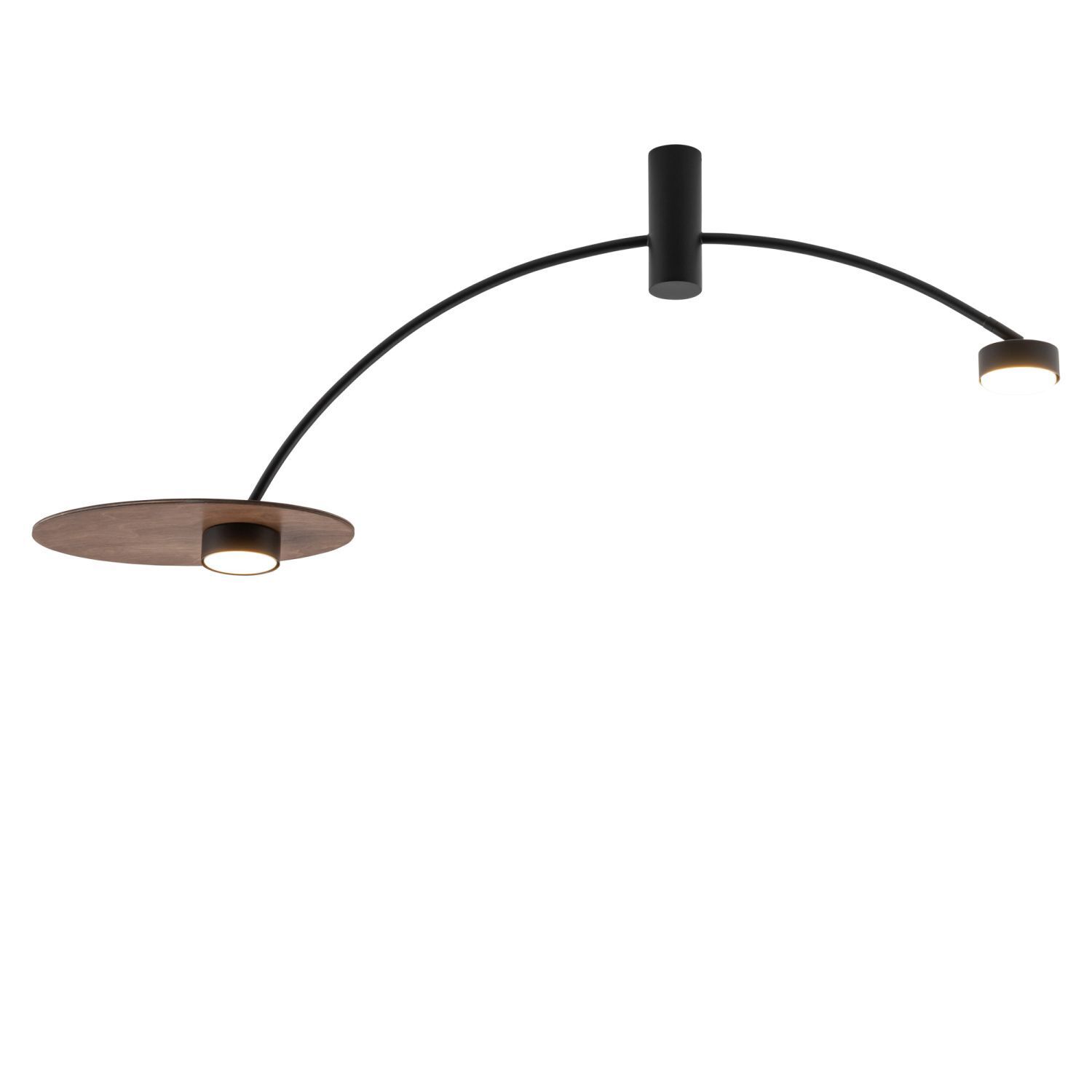 Plafonnier à 2 flammes GX53 noir bois L : 110 cm