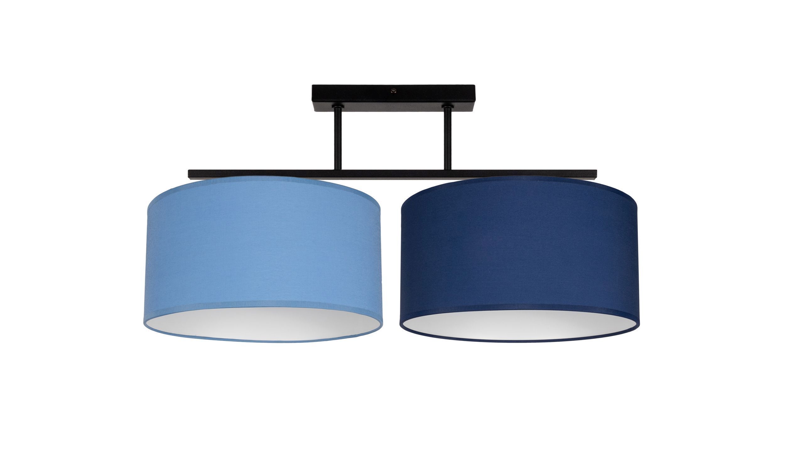 Lampe de plafonnier confortable Tissu bleu E27 L:70 cm faible éblouissement