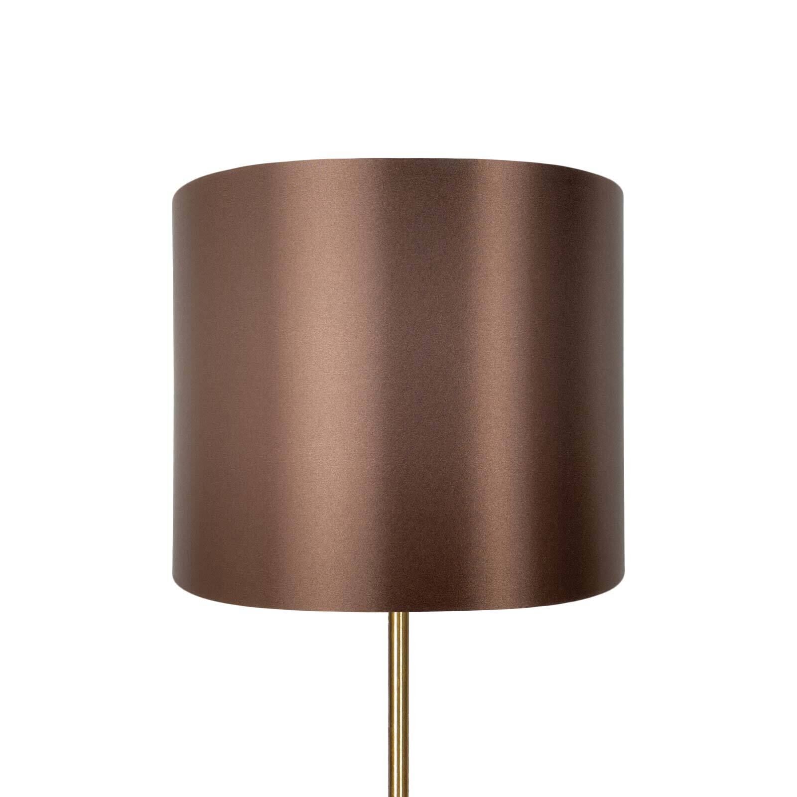 Lampadaire en bronze clair brun E27 160,5 cm laiton tissu