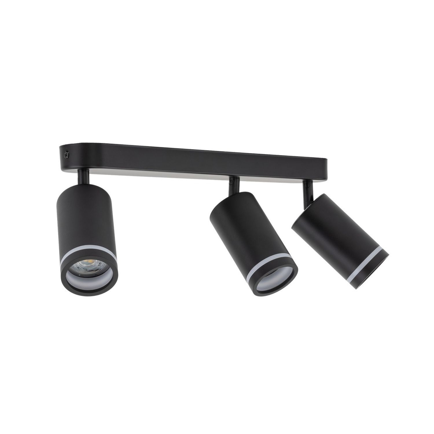 Projecteur de plafond 3 flammes noir 55 cm long métal GU10