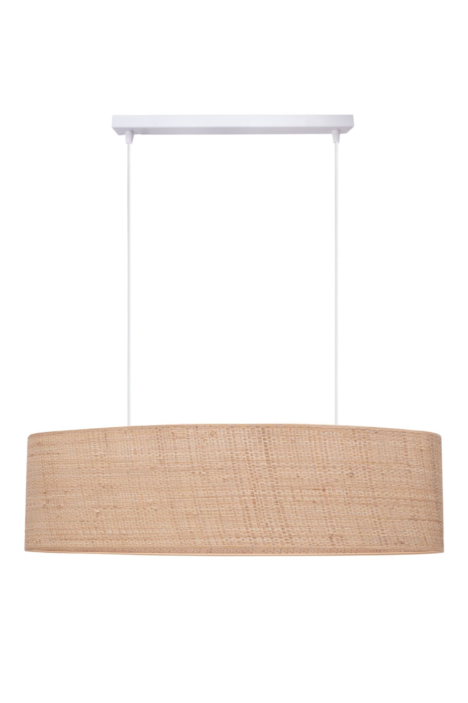 Lampe à suspendre confortable Tissu naturel 2 flammes E27 70 cm