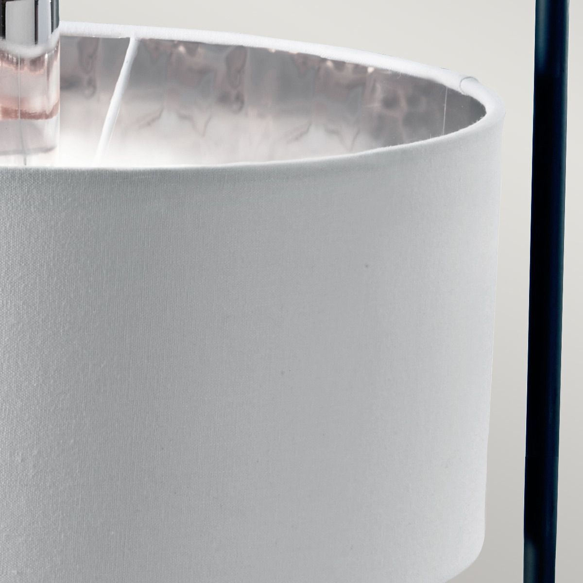 Lampe de table salon noir blanc nickel poli E27 66 cm Lampe