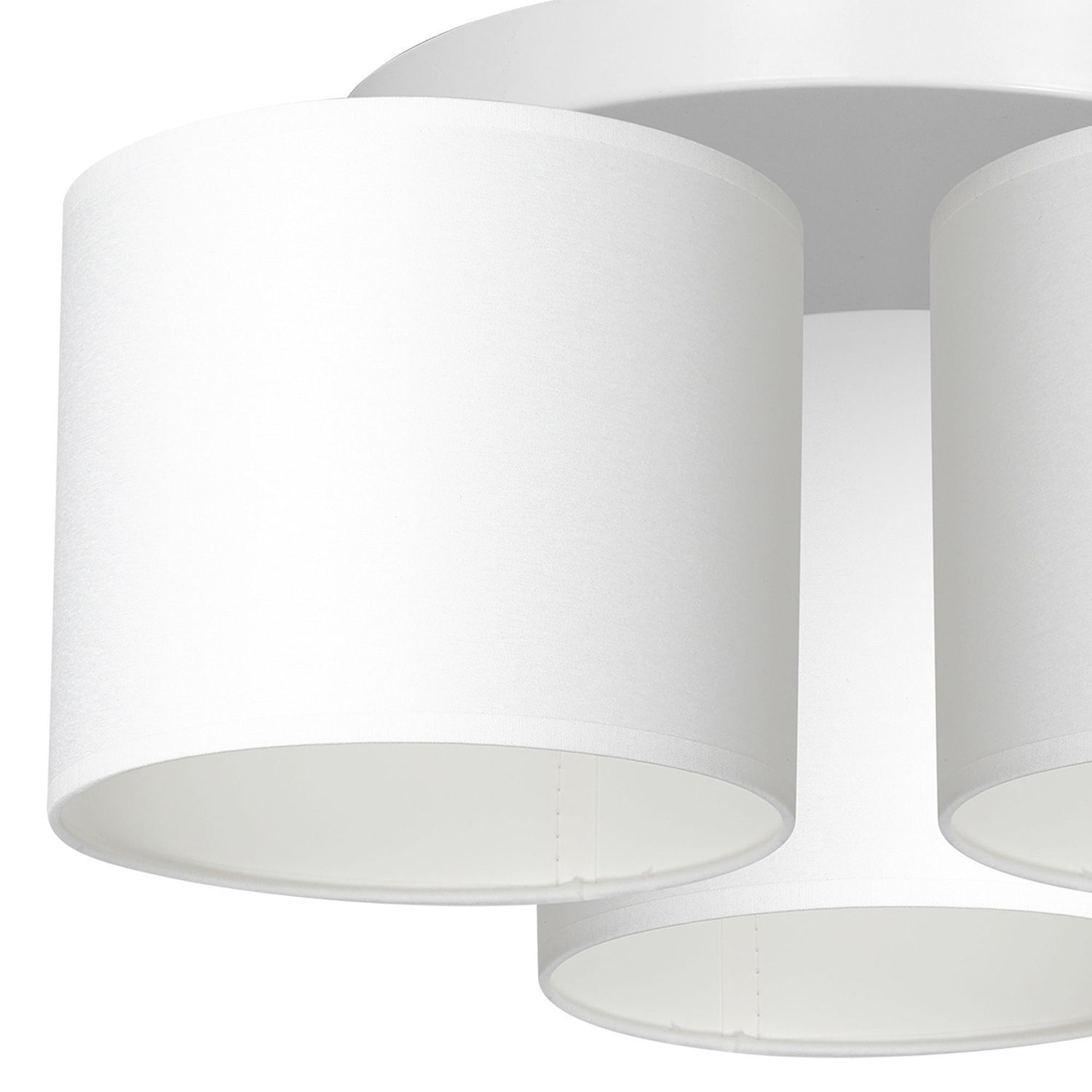 Plafonnier Blanc Tissu Métal E27 rond Ø45 cm faible éblouissement Zylinder, Deckenleuchte, Lampe