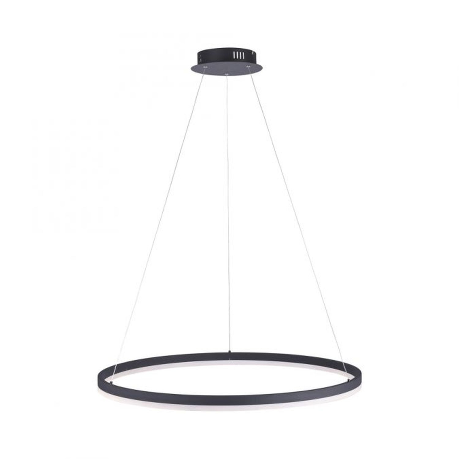 Suspension LED Anthracite dimmable 3000 K Ø80 cm Anneau