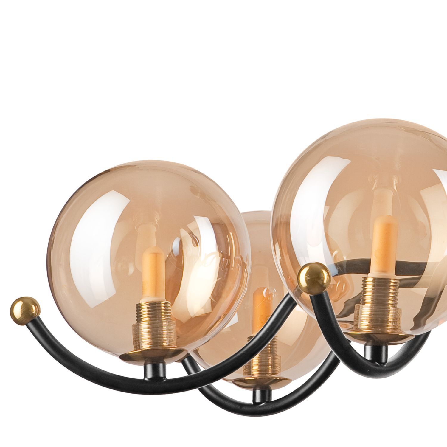 Lampe de plafonnier Blendarme verre G9 7-flamme boules en or