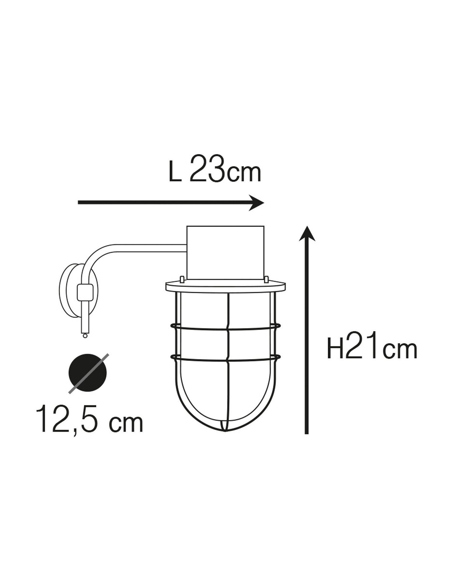 Applique extérieure laiton massif verre E27 IP44 Maritim