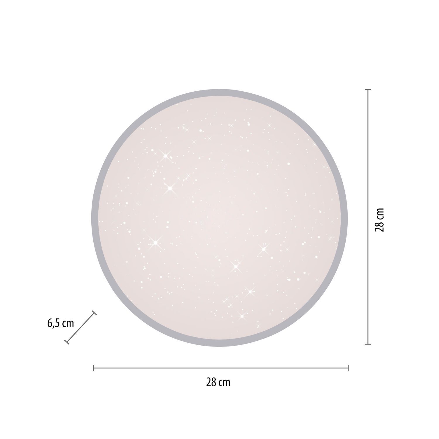Plafonnier LED Ciel étoilé argent 1380 lm dimmable