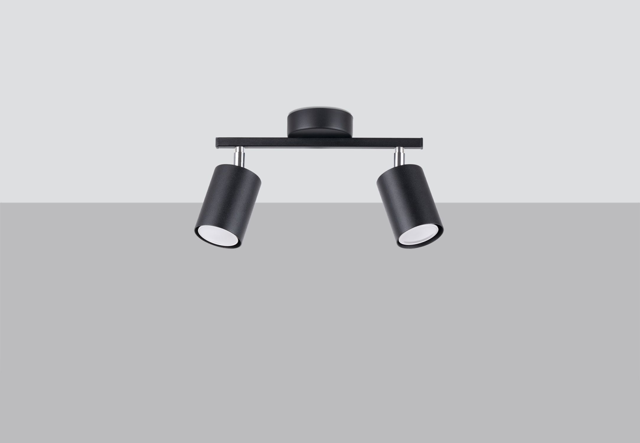 Projecteur de plafond noir métal 2 flammes petit GU10 DALIT