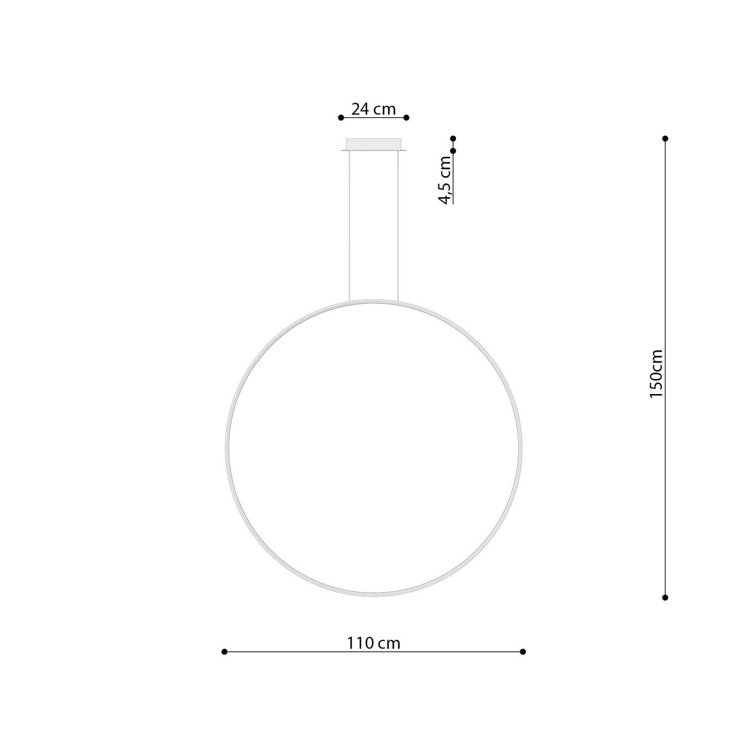 Lampe LED à suspendre Ring Ø 110 cm 3000 K Noir Métal