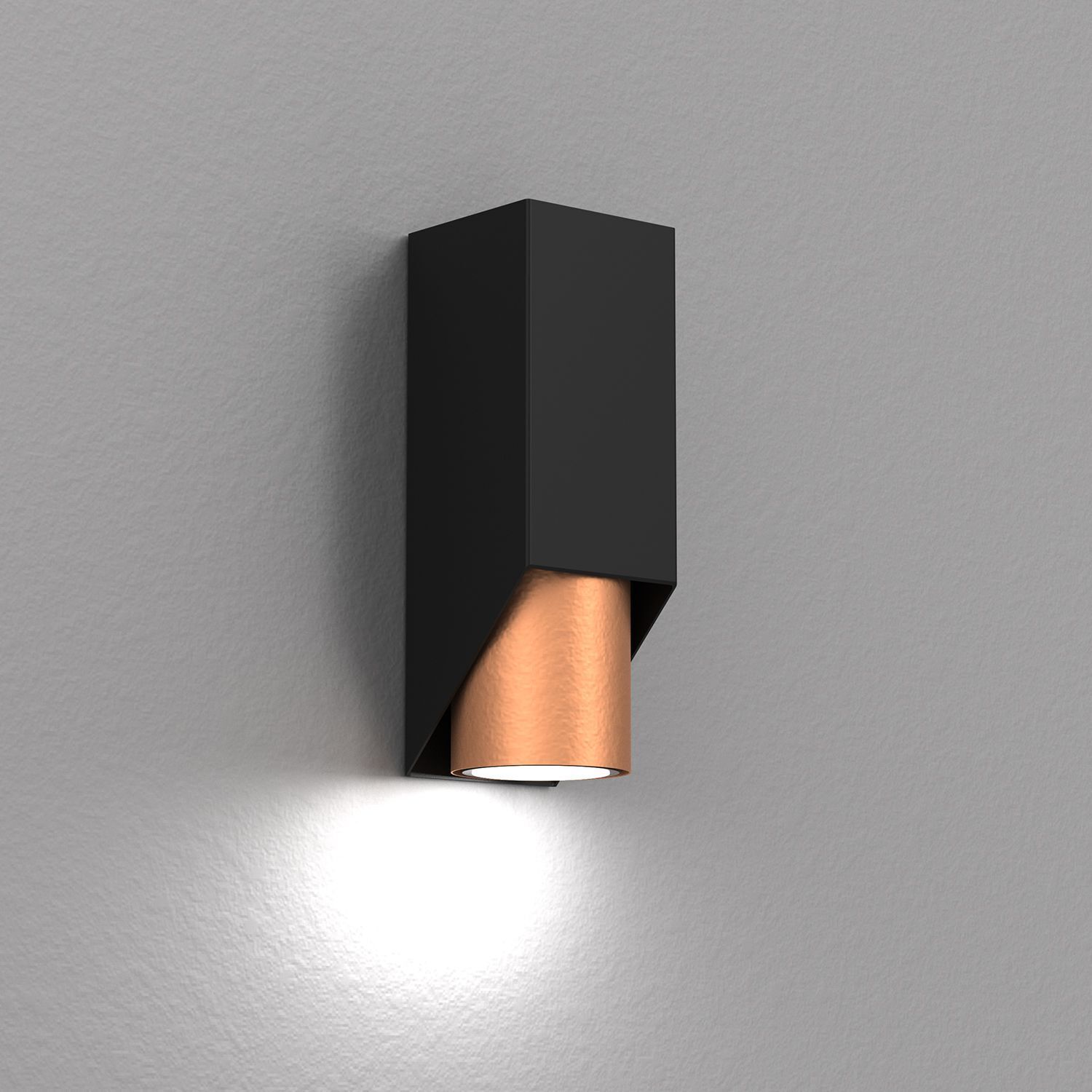 Applique Métal Noir Cuivre L:6 cm GU10 accentué
