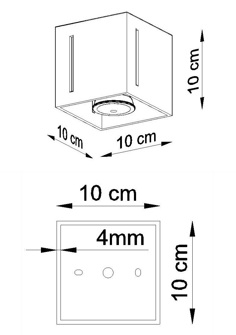 Plafonnier blanc petit L:10cm anguleux Moderne FUFIA
