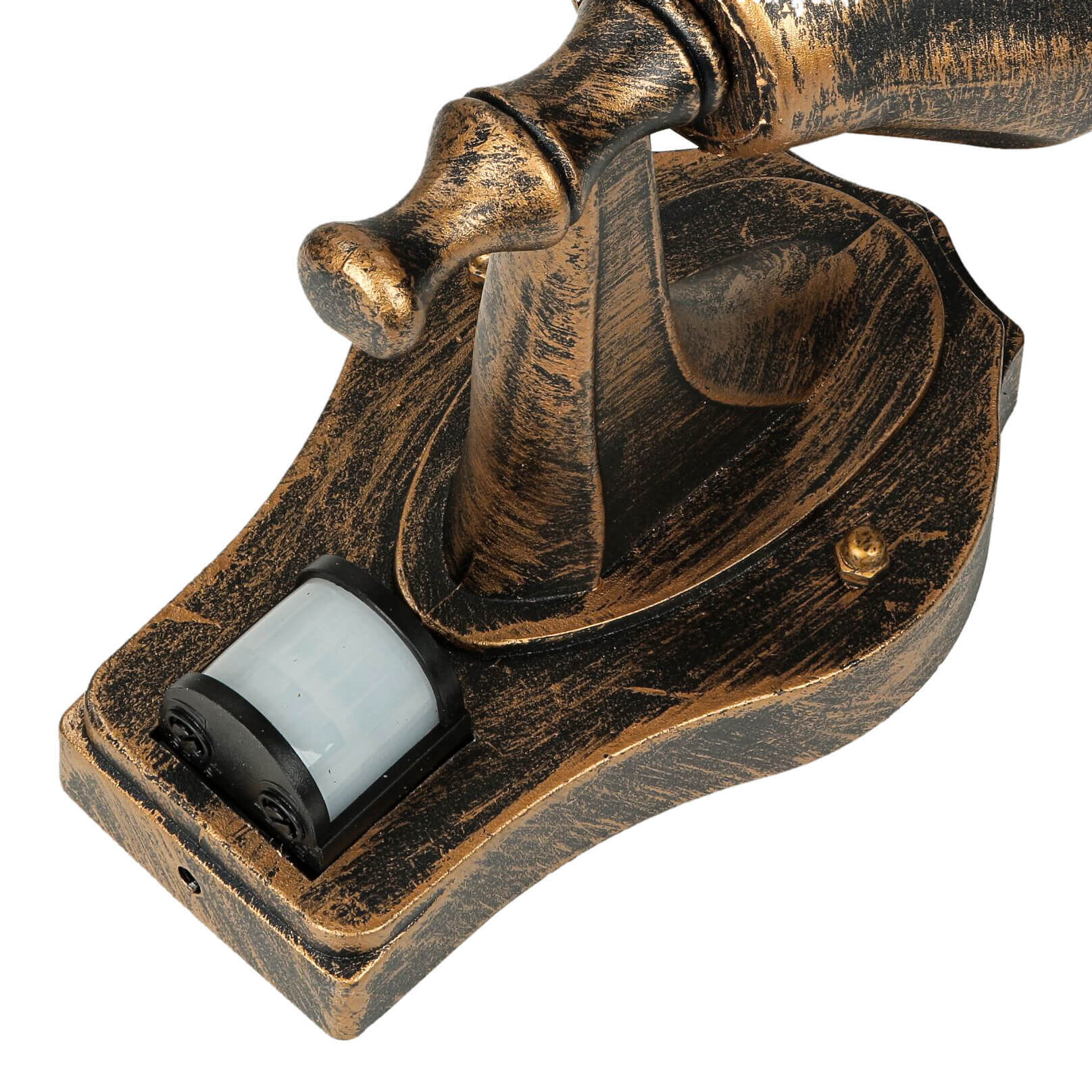 Rustikale Außenleuchte mit Bewegungsmelder MILANO Bronze, Rauchrohr