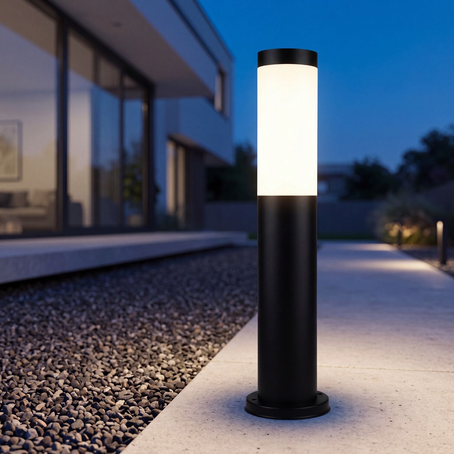 Lampe d'allée noire 45cm IP44 extérieur E27