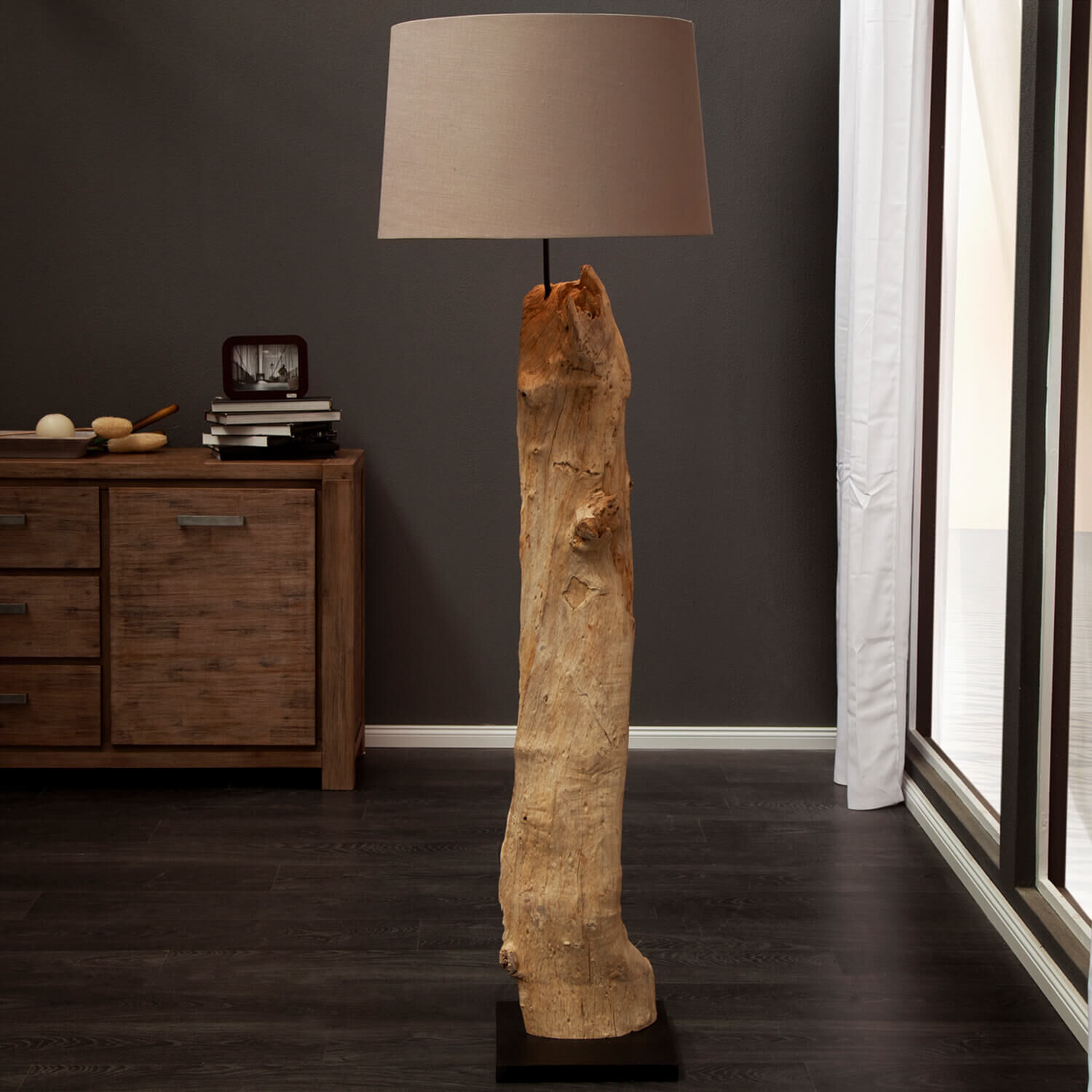 Lampadaire 175cm Moderne individuel bois flotté