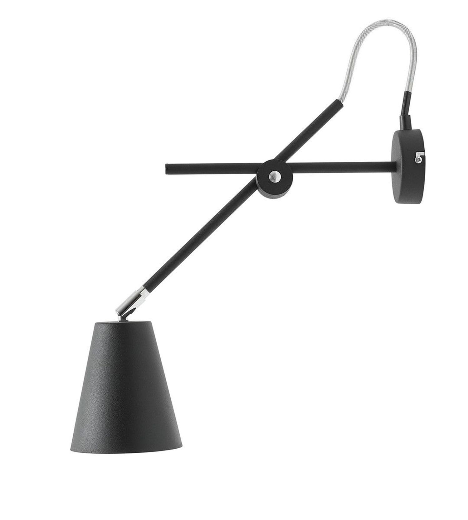 Applique flexible E27 Noir Métal H:54 cm Loft Lampe, Lampenschirm, Beleuchtung