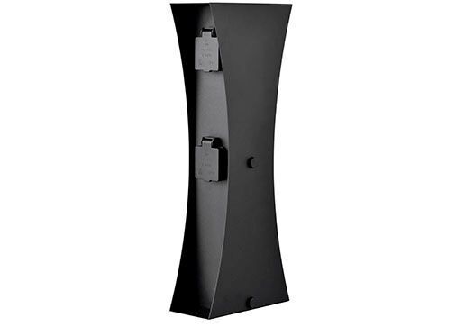 Colonne de prises en acier inoxydable extérieur 4x noir IP44 46cm