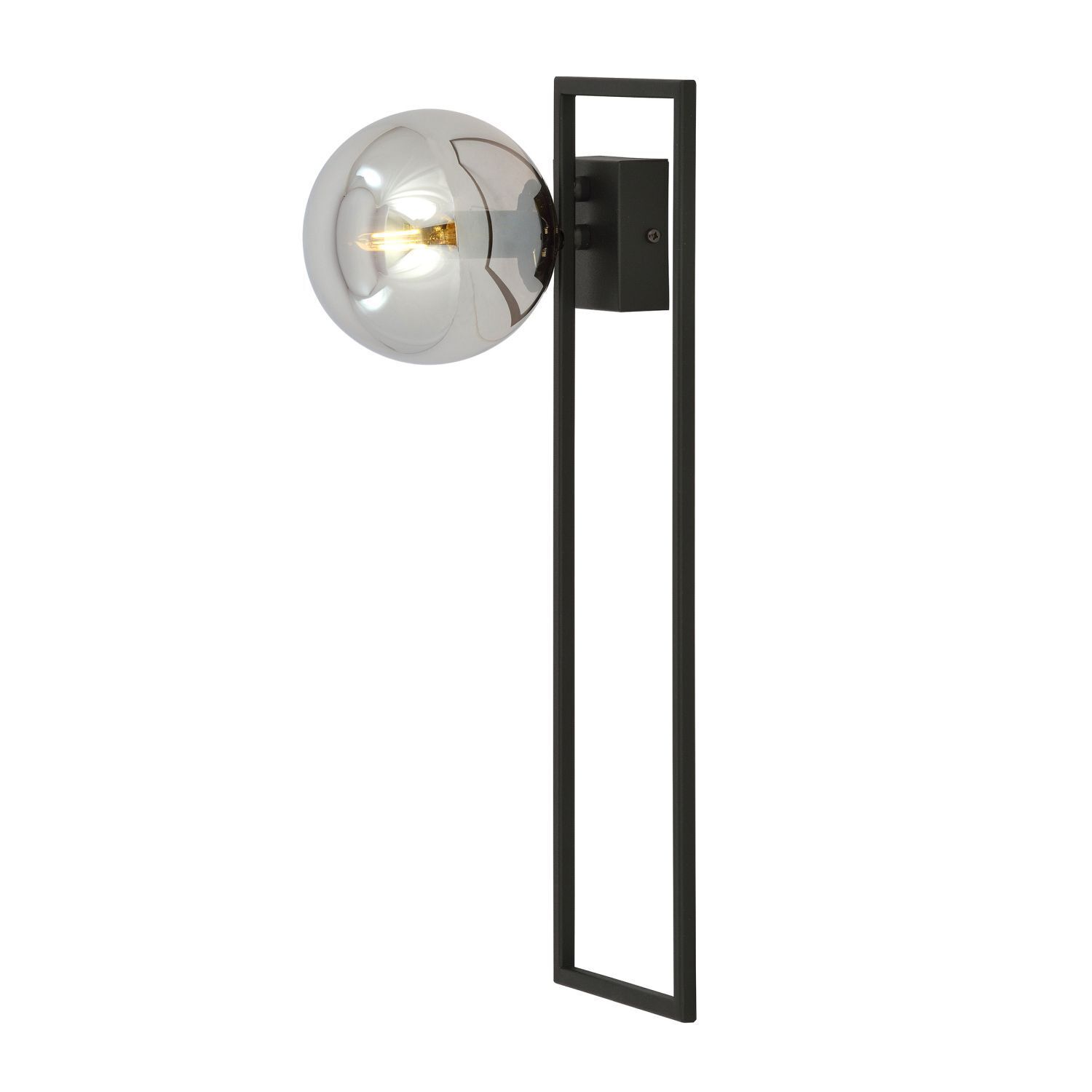 Plafonnier Noir Gris E14 50 cm Abat-jour sphérique Verre Métal
